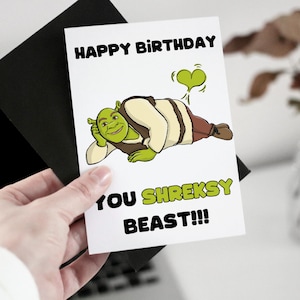 Tarjeta de felicitación de cumpleaños de la Bestia Shreksy / Albi Arts / Día de San Valentín