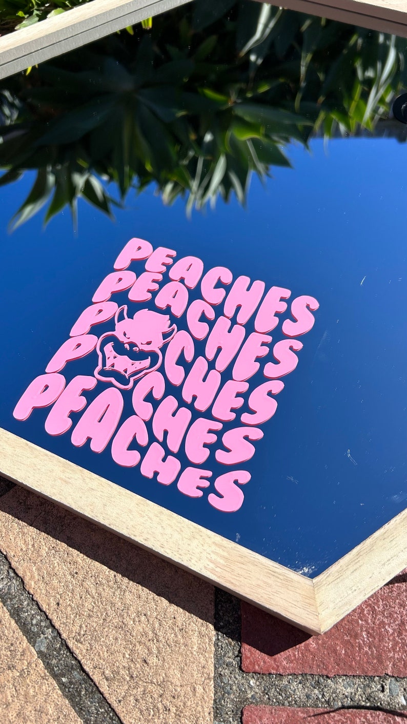 Peaches Decal Vinyl Sticker, I love you window mirror sticker image 3