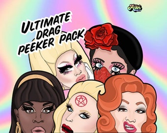 Lot ultime Drag Queen Peeker ~ Lot de 5 autocollants pour vitres de voiture