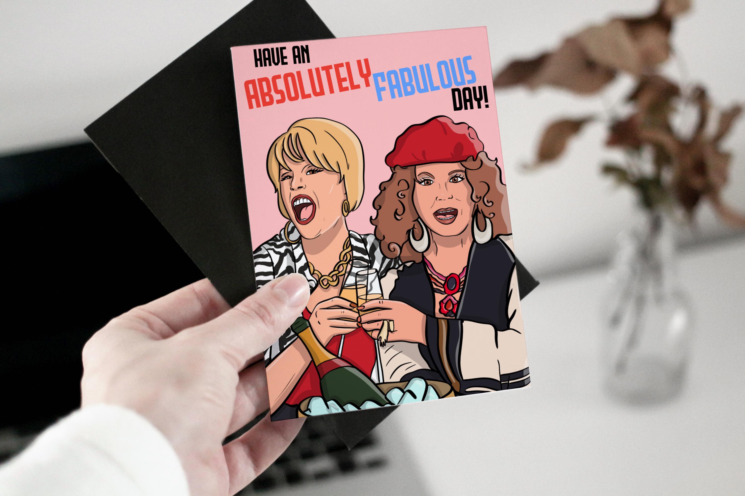 Absolutely Fab Birthday Greeting Birthday Day Card| Albi Arts  | AbFab