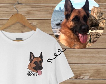 Personalisiertes Haustier UNISEX T-Shirt || Entworfen von Albi Arts || Hund, Katze, Schaf, tolles Geschenk Ihrer eigenen Haustiere auf Ihrem Shirt, T-Shirt, personalisiert
