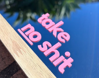 Take No Shit Decal Vinyl Sticker, Self love window mirror sticker