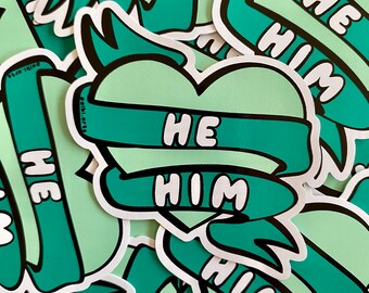 He/ Him Pronouns Sticker Waterproof pronoun