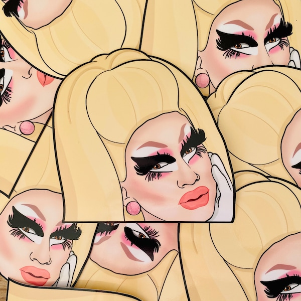 Trixie Mattel Car Peeker Sticker, Drag Race Queen weatherproof window stickers Cute Kawaii