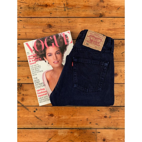 Vintage Levi’s 501 W24 L30 dark blue black denim j
