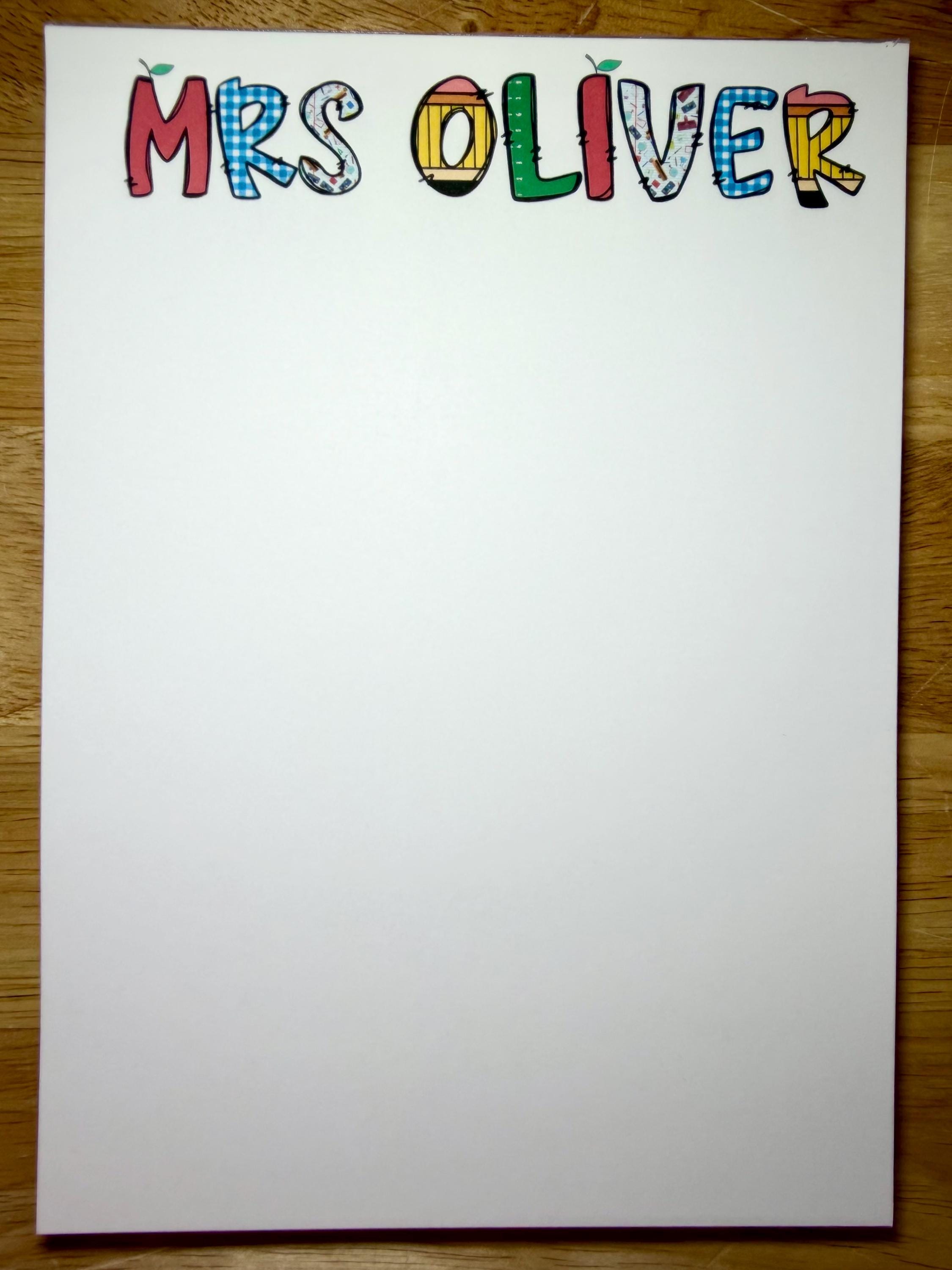 Personalized Teacher Notepad, Custom Stationery Gift - Etsy