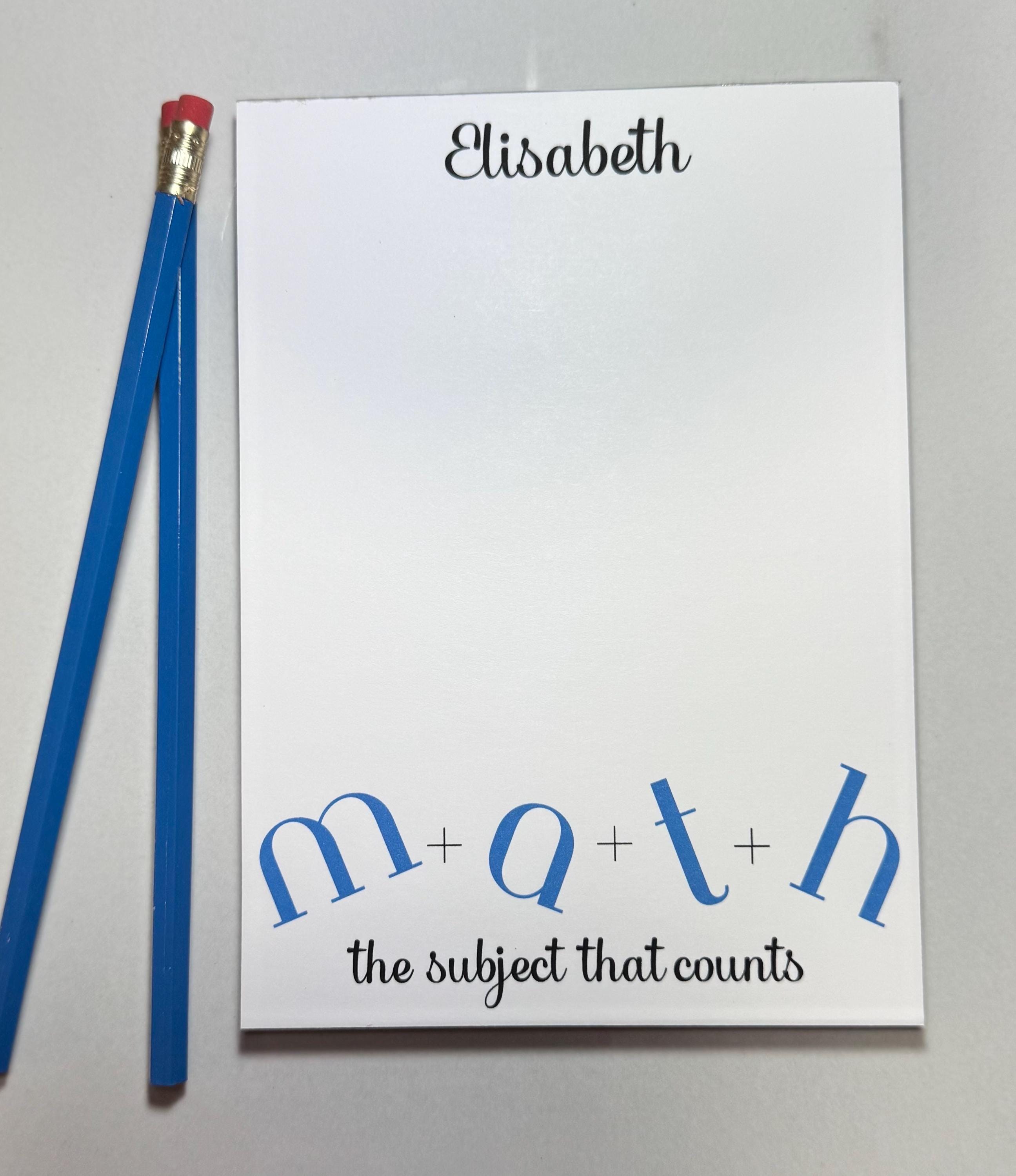 Math Teacher Notepad, Personalized Gift, 5x7 Memo Pad - Etsy