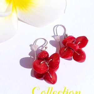 Coral earrings, 3D earrings, Coral earrings Sterling Silver, Coral branch earrings, Real coral earrings, Gift for her, Unique Gifts,Handmade