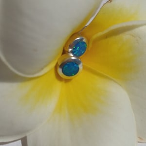 Opal studs, Blue Opal earrings, Opal silver earrings, Blue opal, Australian opal, Opal stud earrings, Anniversary gift, Gift for her, Gifts