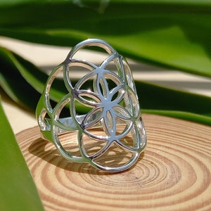Seed of life ring, Seed of life sterling silver ring, Flower of life ring, 925 sterling silver ring, handmade ring, sacred geometry ring