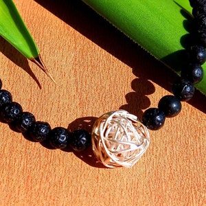 Lava necklace, Black necklace, Sterling Silver, Lava stone necklace, Black stone necklace, Handmade necklace, Vulcanic necklace, Unique Gift