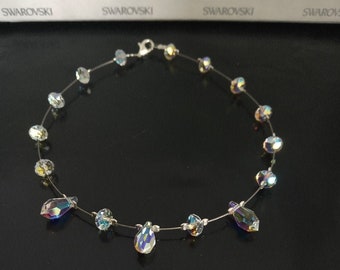 Crystal Anklet Silver Anklet Swarovski Anklet Bridal Anklet Beaded Anklet Sparkly Anklet Dainty Anklet Gift for Her Handmade Anklet