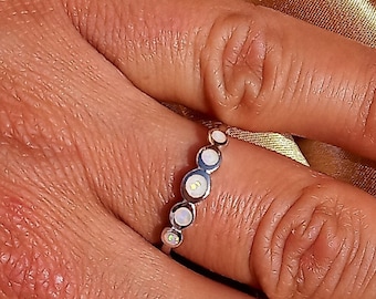 Opal ring, Silver Opal Ring, White opal ring, Promise Ring, Engagement opal ring, Opal Ring Silver, October birthstone, Gift  for her