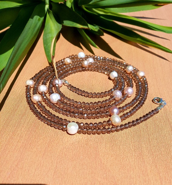 Extra Long Beaded Necklace Long Layered Necklace Wrap Necklace
