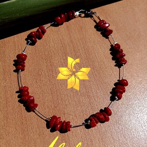 Coral anklet, Silver anklets for women, Gemstone anklet, Sterling Silver, Crystal anklet, Turquoise anklet, Unique Gifts, Handmade, Summer