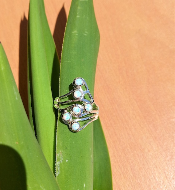 Anneau d'opale, Opale Sterling Argent, Big Opal ring, Anneau d