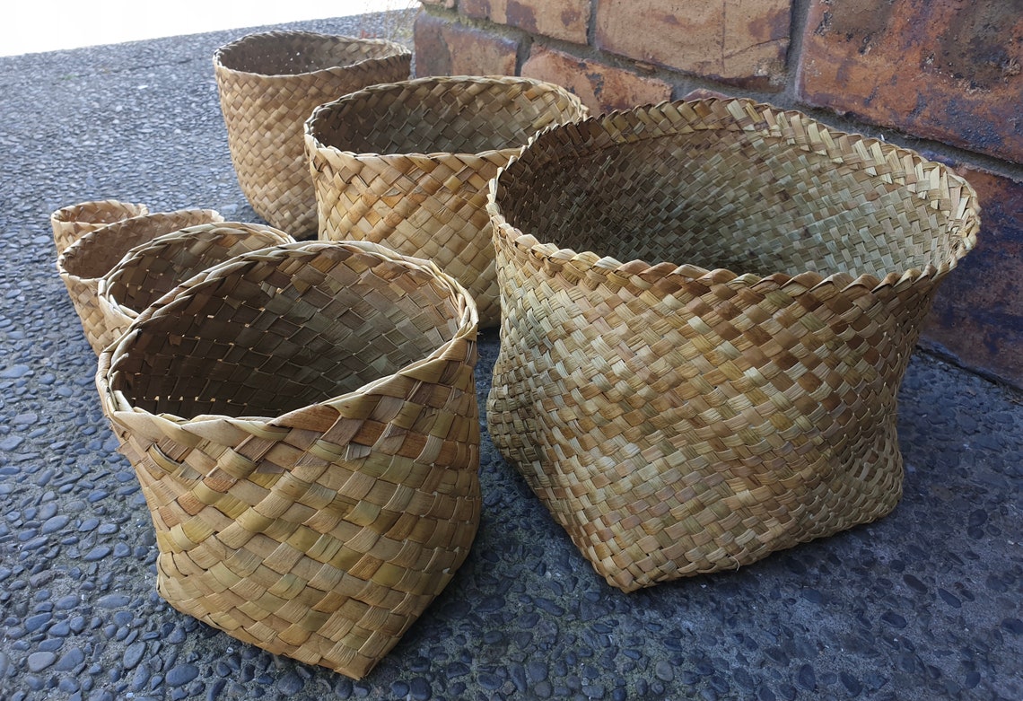 Handmade Flax Basket / Harakeke Basket maori Flax Weaving Etsy UK