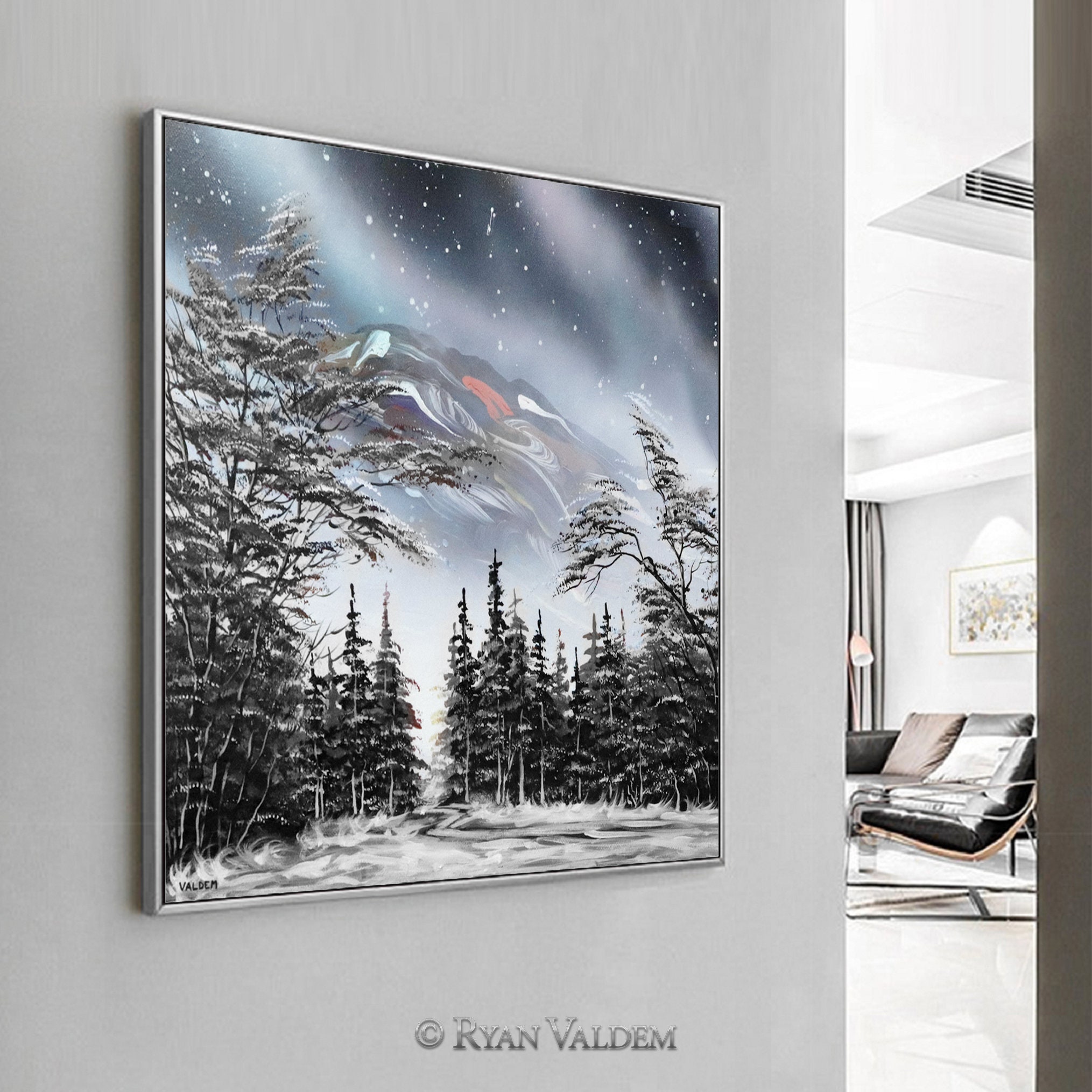 Large Landscape Painting Modern Wall Art Mountains Wall Art Etsy