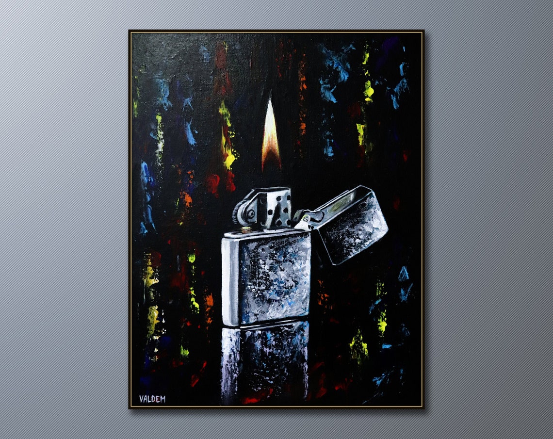 Original Oversize Painting Zippo Original painting Huge Etsy