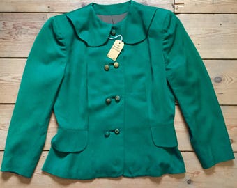 1930年代～40年代のグリーンギャバジンテーラードジャケット