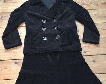 1990年代頃のアディニ エレファント ジャンボコード ダブルブレスト スカートスーツ 60年代スタイル