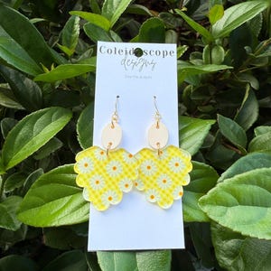 Preppy Daisy Patch Dangles | Lightweight Earrings
