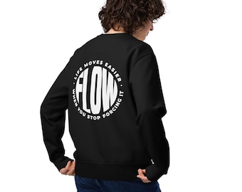 Pull unisexe FLOW – Coton bio – Sweat minimaliste – Pull tendance – Cadeau Slow Lifestyle