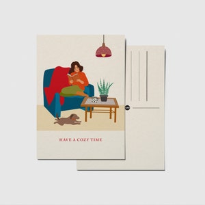 Postkarte "Have a cozy time" Zeit für sich, Motivation, Ruhe,