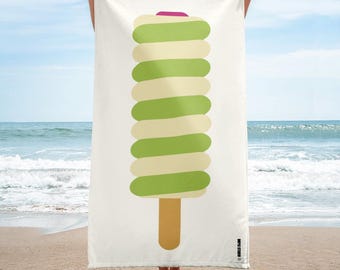 Ice Cream Design Beach Towel | Ice Cream Twister Bath Towel | Fun Summer Beach Towel Gift | Printed Towel |