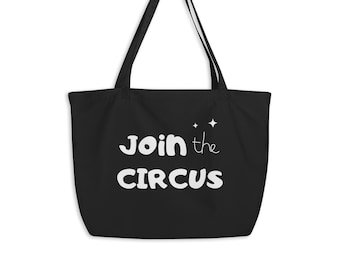 Rejoignez le cirque ! - Sac fourre-tout en coton bio - Imprimé blanc