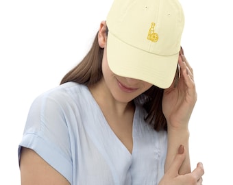 Casquette Limoncella jaune pastel – Casquette de baseball unisexe minimaliste à imprimé jaune | Casquette d'été, style it-girl, slow living et ambiance ensoleillée