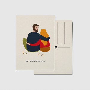 Postkarte "Better together" Liebe, Partnerschaft, Leben, Partner, Ehe, Heirat