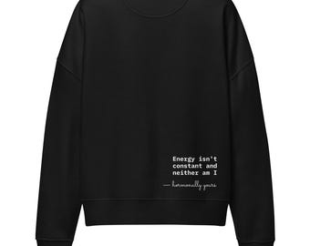 Pull Hormonally Yours pour femme – Coton bio – Sweat-shirt tendance – Idée cadeau originale – Col rond