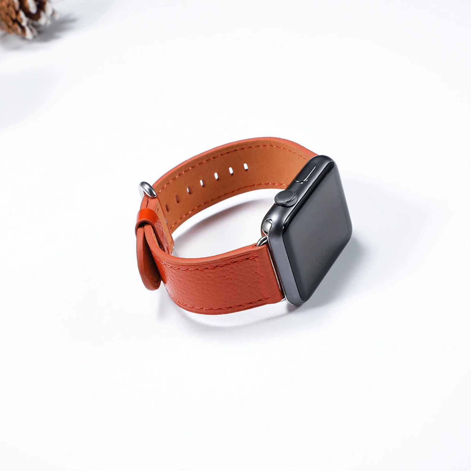 Orange Leather Apple Watch Band 40mm 42mm 44mm 38mm for Apple Etsy
