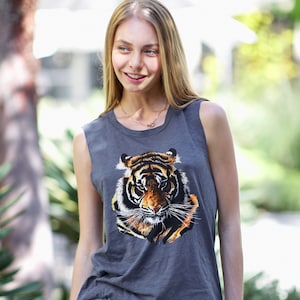 Women Tank Top, Tiger Graphic Tee, Animal Shirt, Big Cat Shirt, Wildlife Tee, Gift for friend