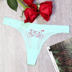 Gifts for her Personalized Thong panty Wedding gift Honeymoon Lingerie, Bride Lingerie Custom Underwear Thong Panty, Laser Cut