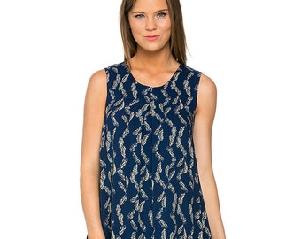 Feather Print Shift Dress