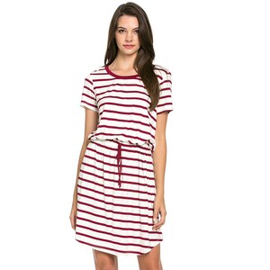 Streifen Kurzarm Mini Kleid