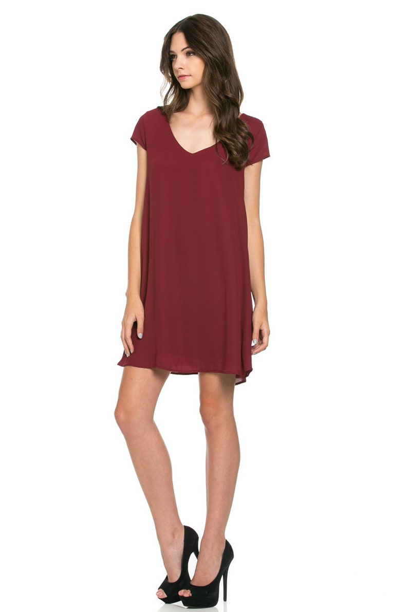 V-Neckline Shift Dress