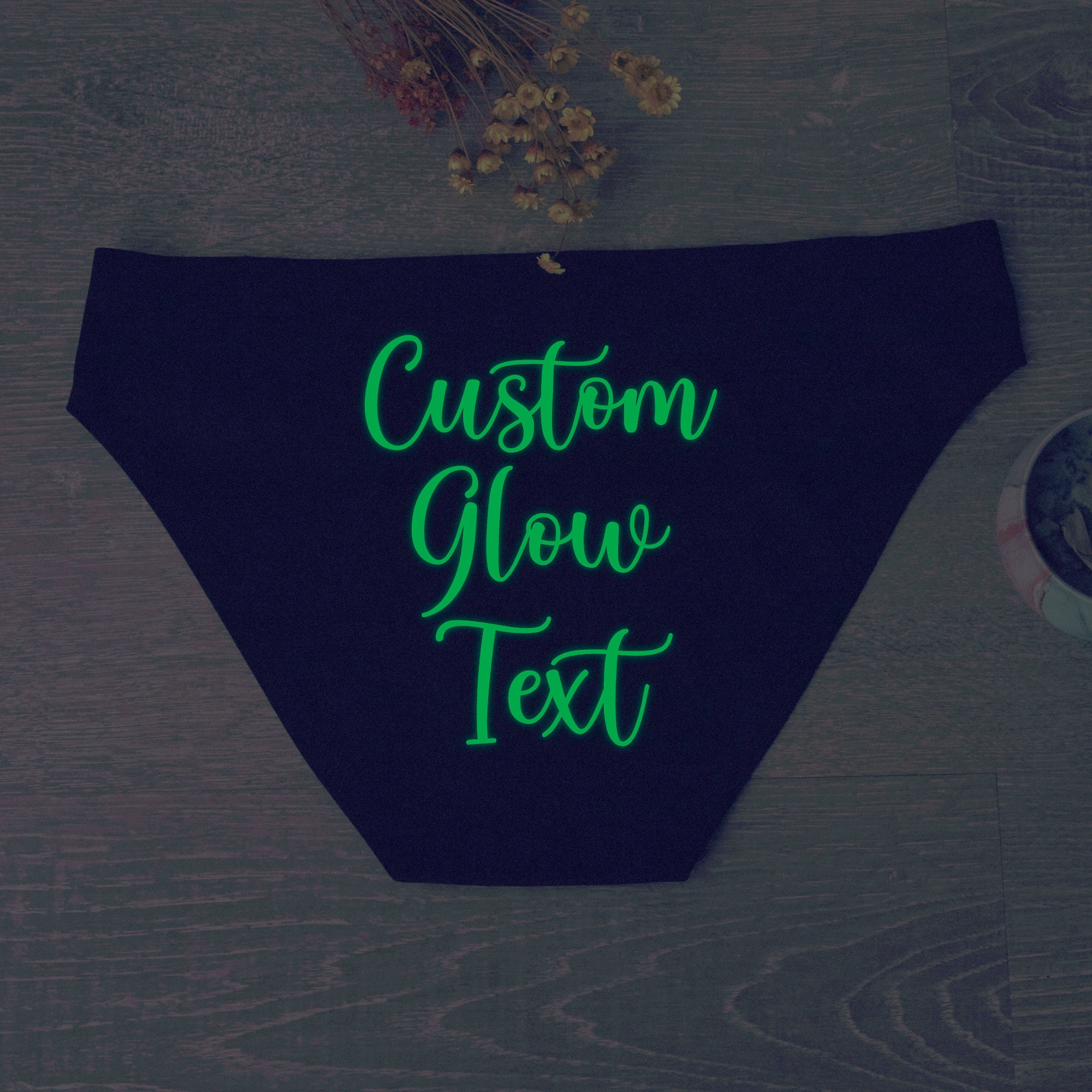 LADIES KNICKERS BRIEFS PERSONALISED BRIDE HEN PARTY NIGHT GLOW IN