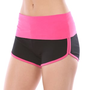 Womens Workout Athletic GYM Running Dolphin Shorts, Track Booty Shorts, Yoga Short Pants, Lounge Short Pants for Gift Short Color Block