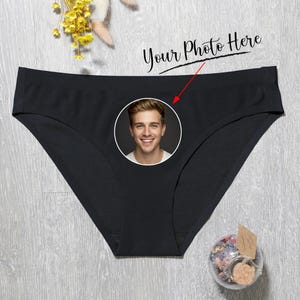 Custom Face Underwear for Women Funny Bride Panty, Personalized Photo Gift, Honeymoon Lingerie, Bachelorette Party Idea