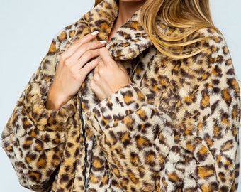 ジャケット・アウター archive leopard fur jacket opium y2k Leopard Pattern Zip up Fur Jacket - Etsy