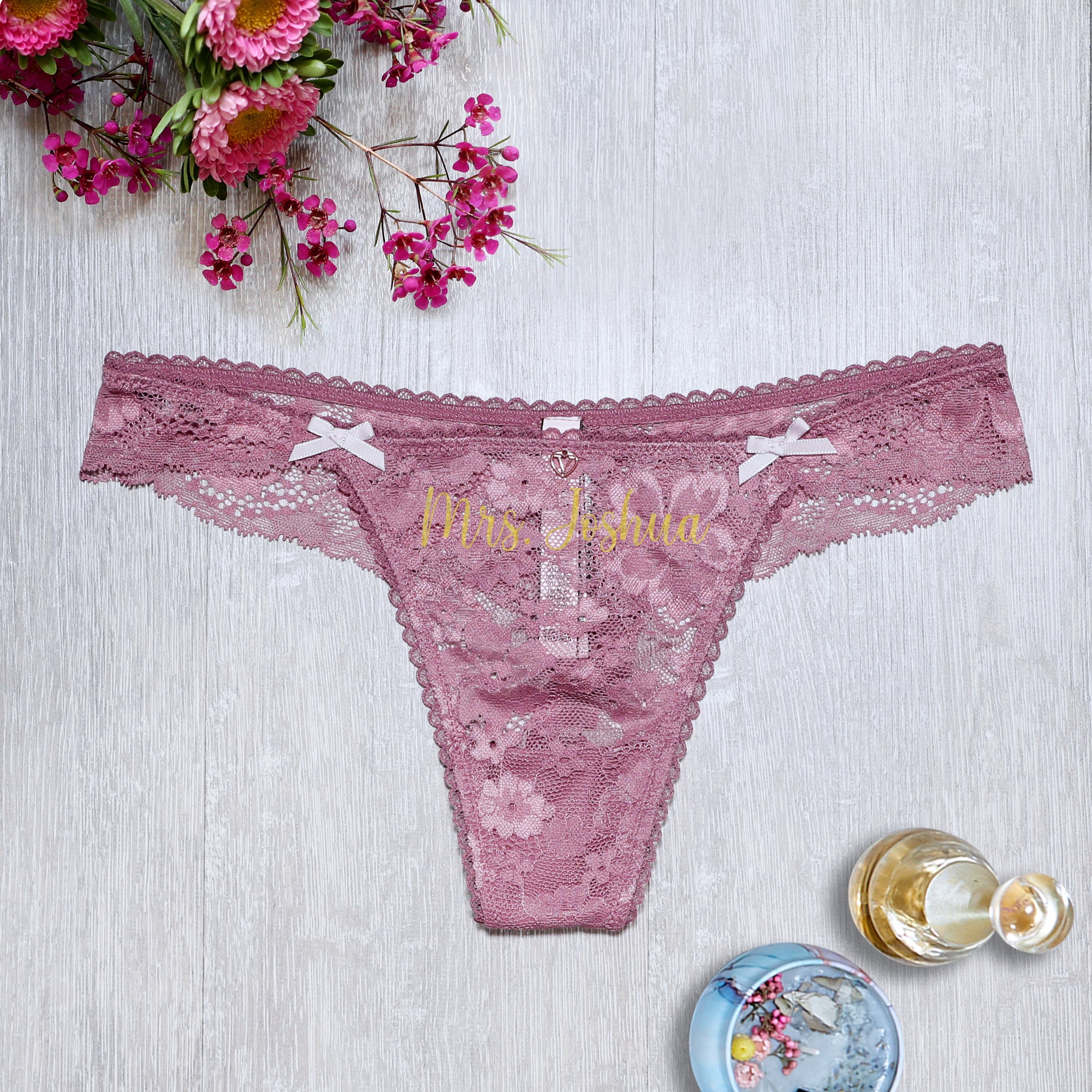 Buy New Lace Wrap Victorias Secret Thong Underwear, Bride Panties  Personalized, Named Bridal Lingerie Honeymoon Gift, Bachelorette Online in  India 