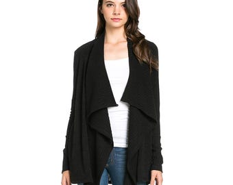 Asymmetrisch éénknoops gebreid vest met zakken, open of gesloten stijl, lichtgewicht gezellig damesvest, casual gelaagde trui