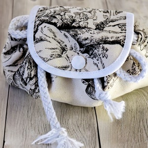 Make-up personalized pouch, toile de Jouy make-up bag, washable, make-up storage, gift for her