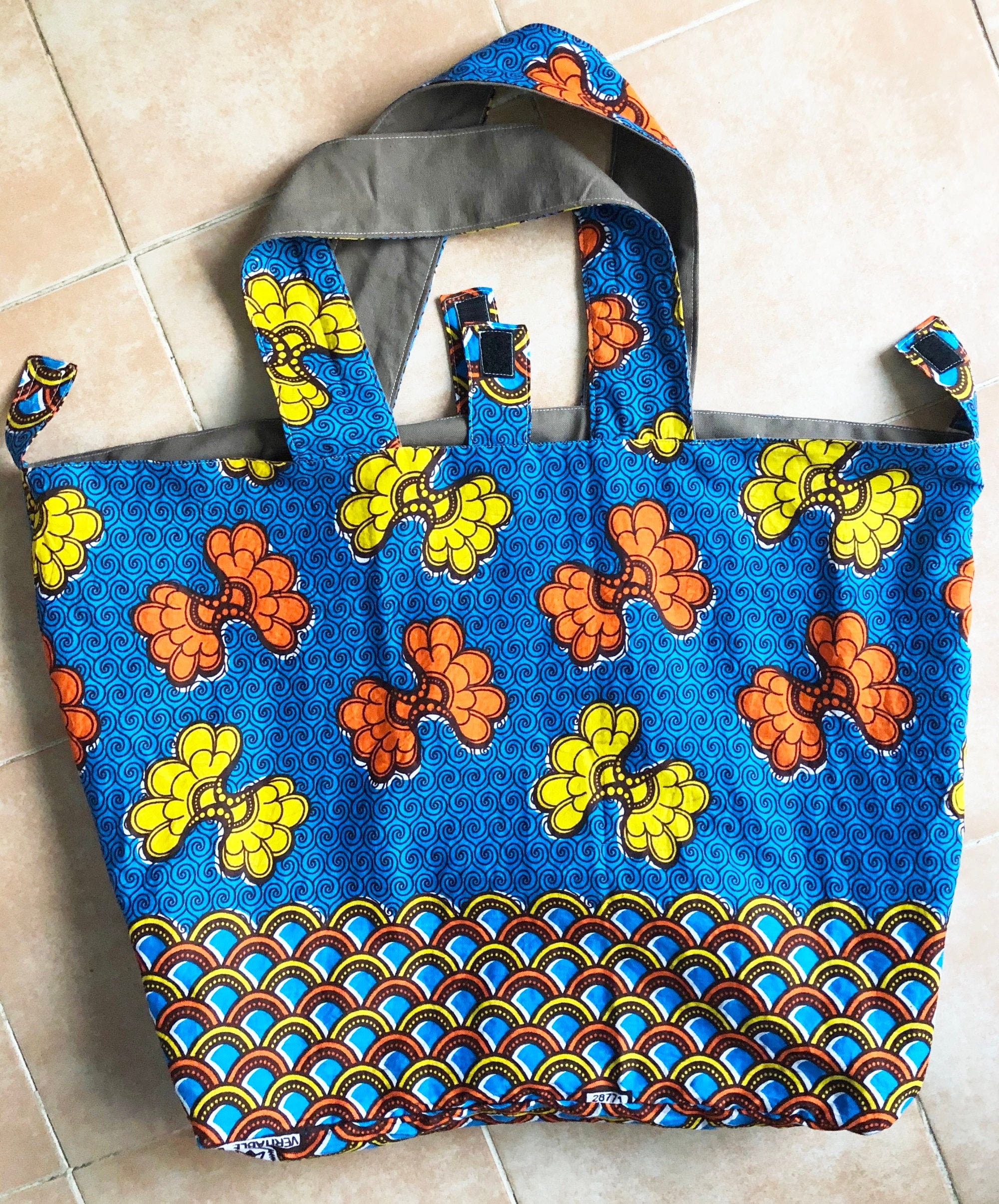 XXL beach bag XXL tote bag XXL family bag in Wax and cotton Etsy