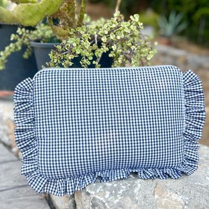 Housse Vichy pour ordinateur portable, pochette matelassée à volants, pochette Mac 11" 13" 14" 15" 16", étui pour PC, pochette pour câbles