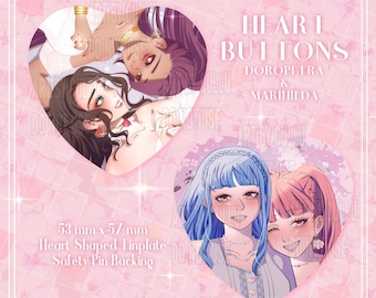 Botones Corazón DoroPetra y MariHilda