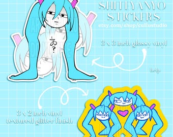 Pegatinas de vinilo de anime de Shiteyanyo Blue Spaghetti